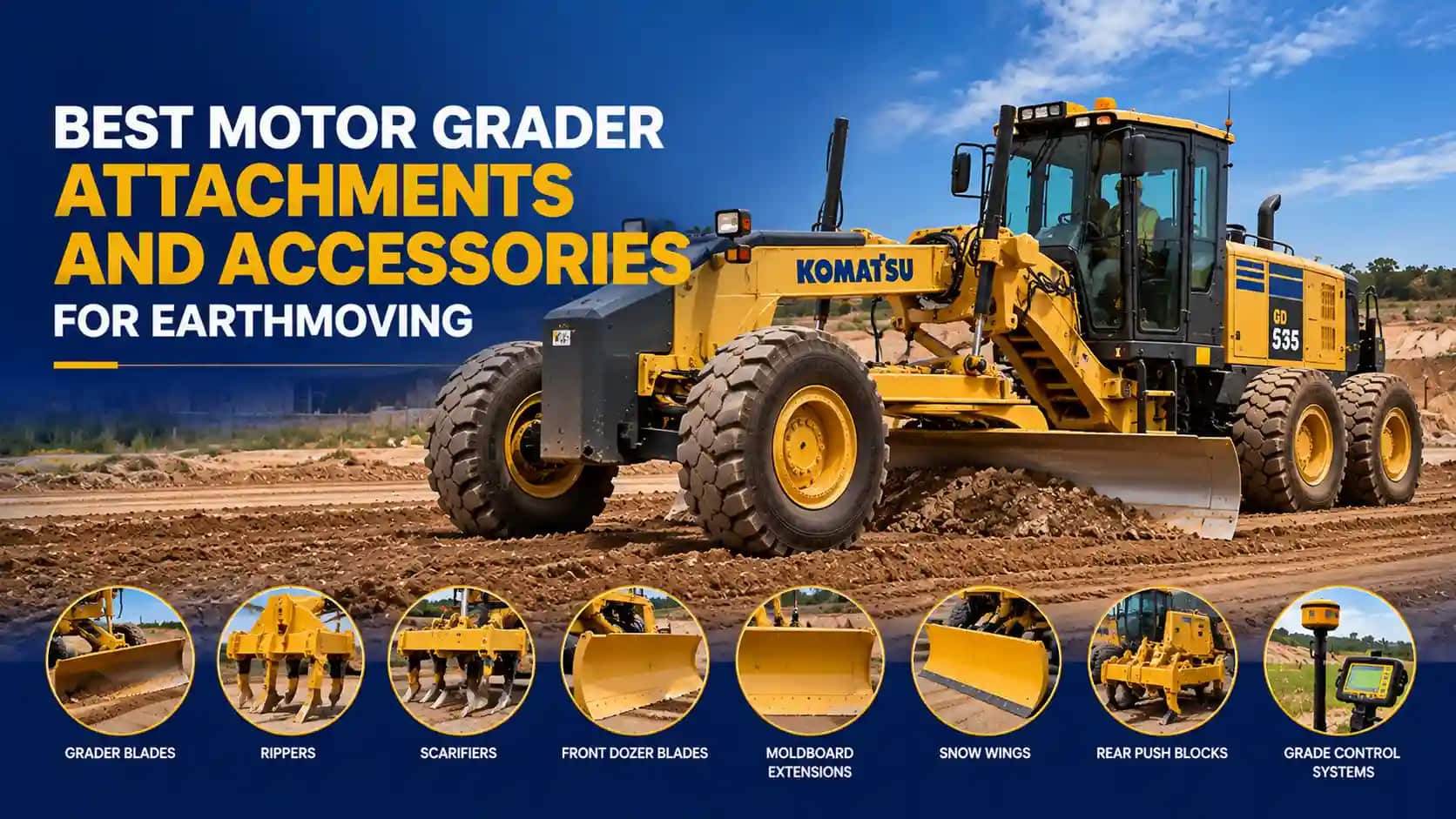 Best motor grader attachments and accessories for earthmoving