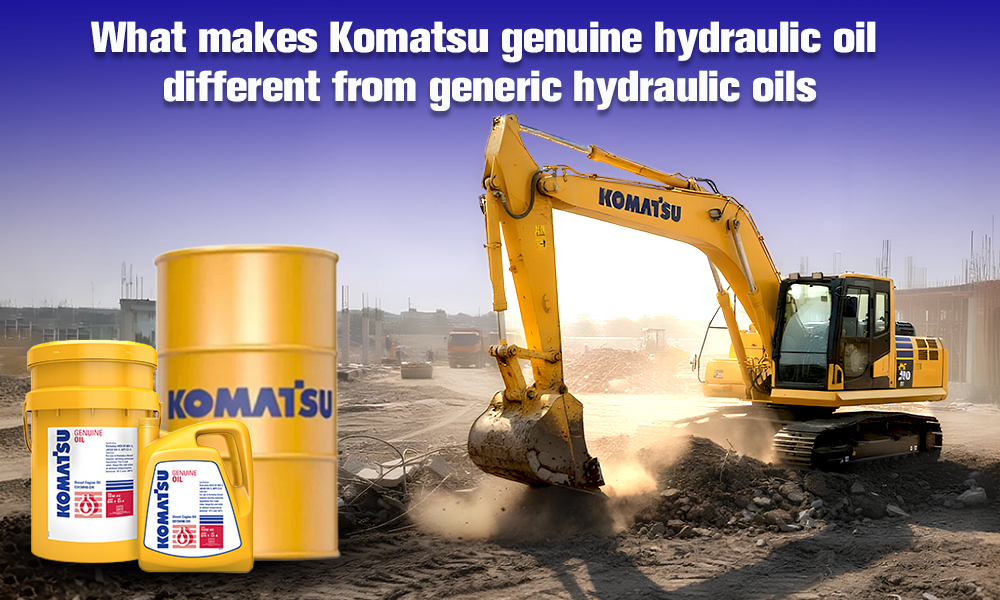 What makes Komatsu genuine hydraulic oil different from generic hydraulic oils