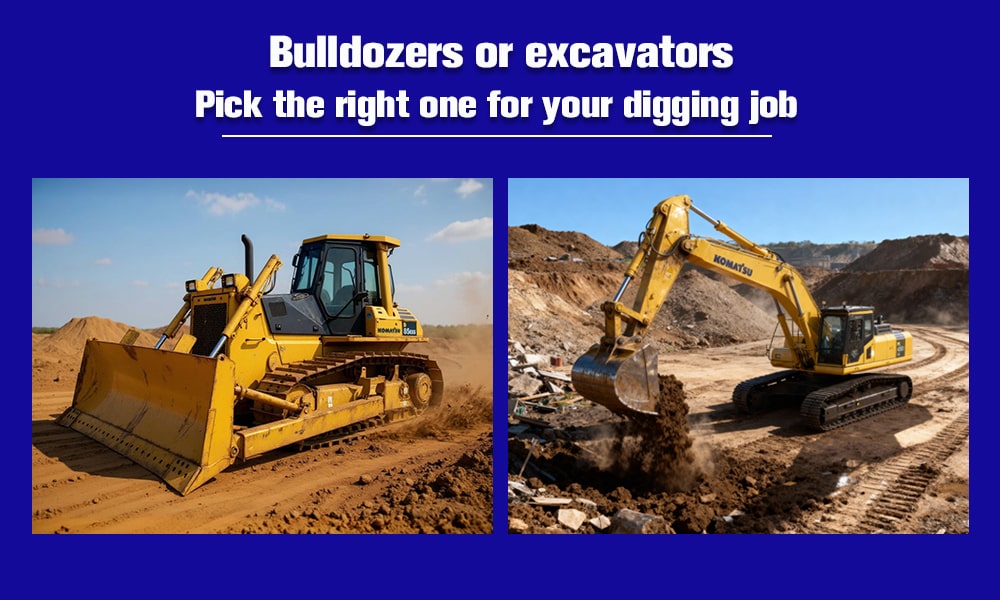 bulldozers or excavators